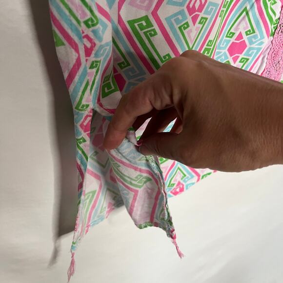 Macbeth Collection Y2K V-Neck Cover-Up Womens Top Sz M Pink Resort Boho Cabana - Picture 8 of 11